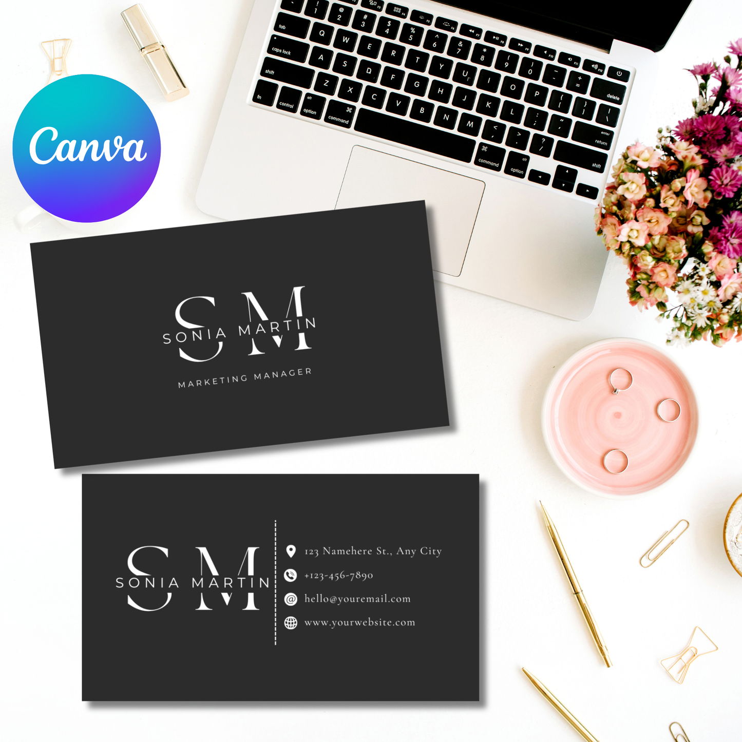 ✨ Business Card Template - Editable Canva Design ✨