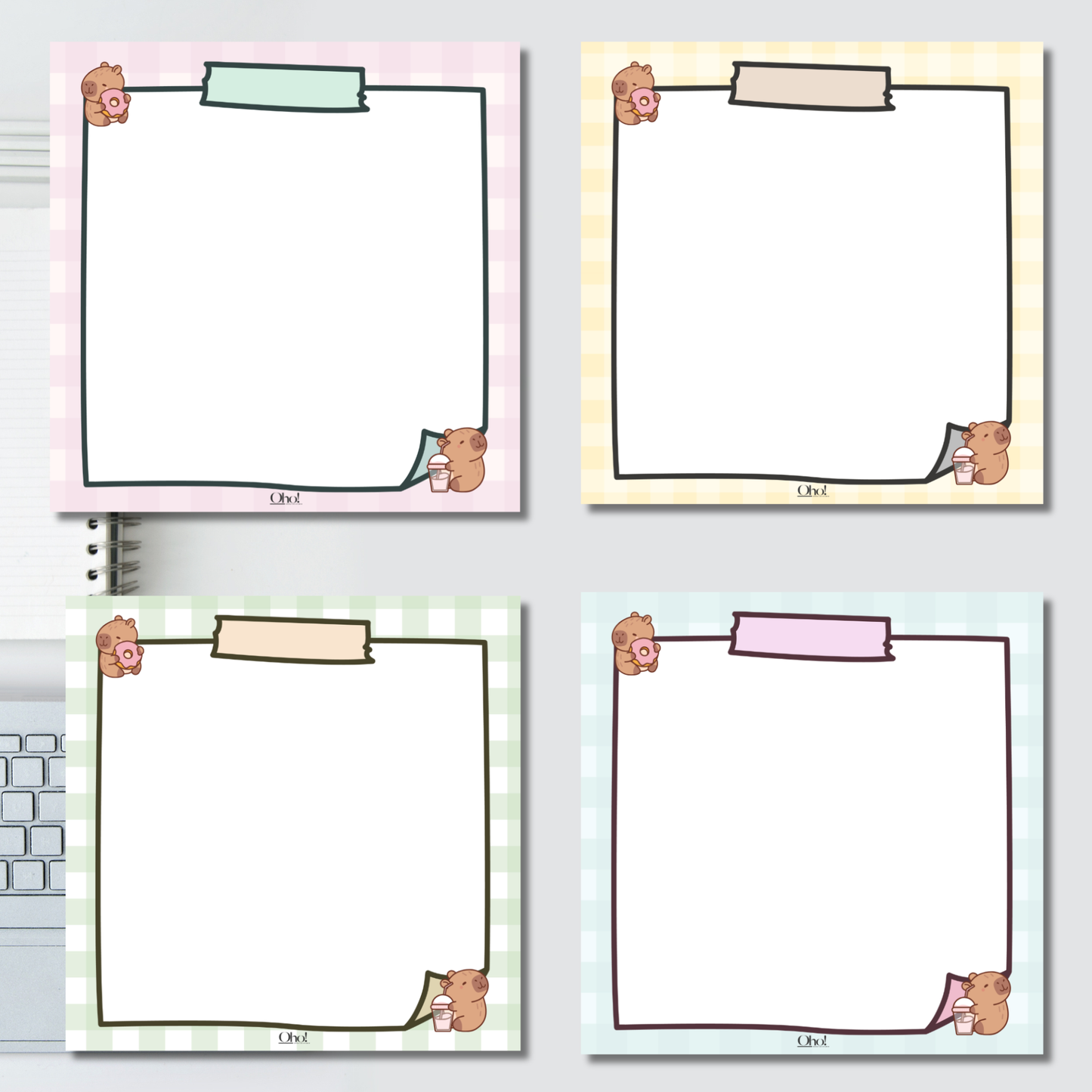 šø Kawaii Printable Notepads ā 4 Designs