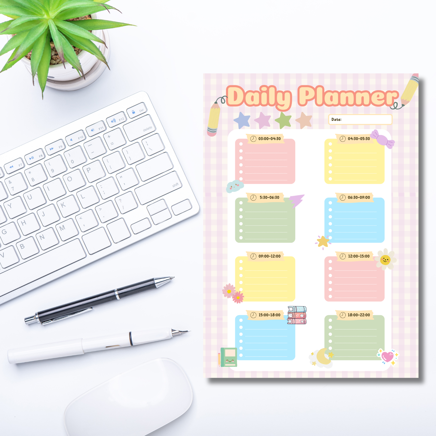 πΈ Cute Daily Planner Printable β A4 PDF πΈ