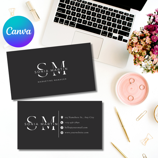 ✨ Business Card Template - Editable Canva Design ✨